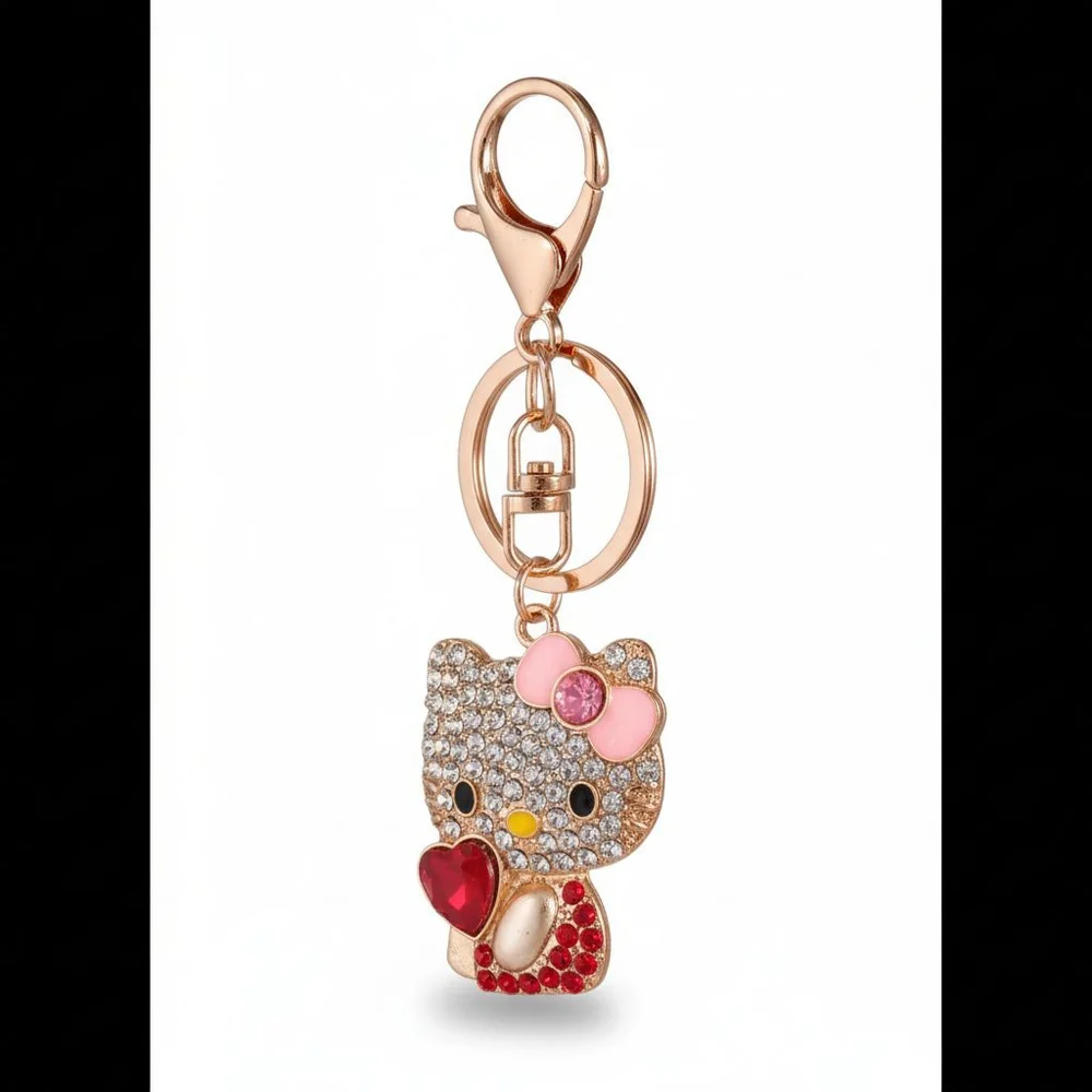 Hello Kitty Character Keychain Purse Charm NWT Red